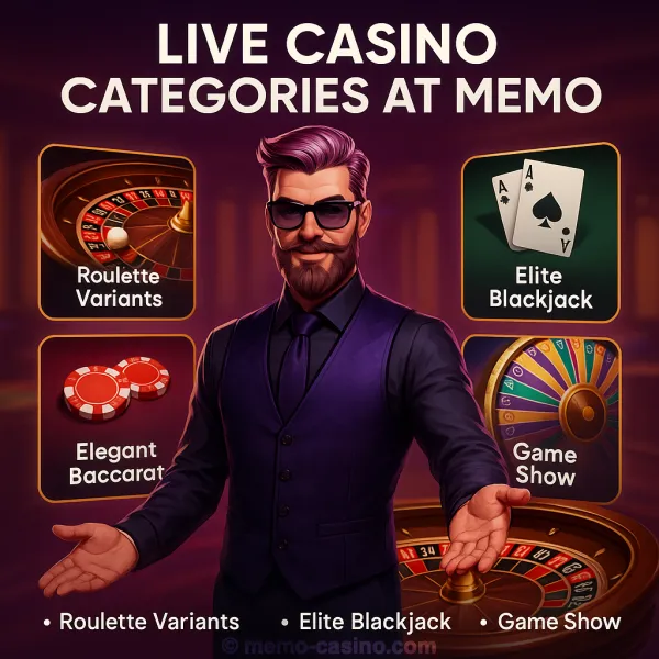 Live Casino Categories at Memo